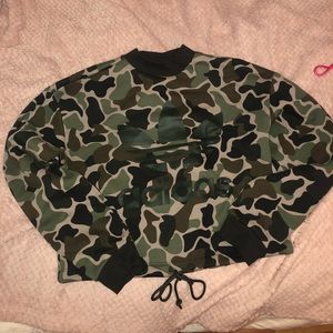 Adidas camo cropped sweater